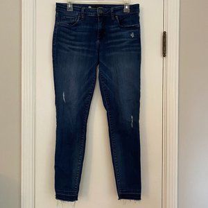 Kut From The Kloth Donna Ankle Skinny Dark Wash Raw Hem Jean Size 6